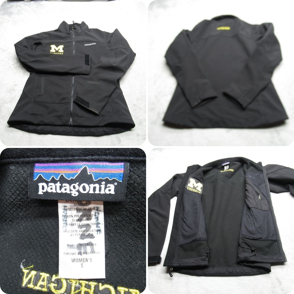 Patagonia Jacket Women Small Black Adze Softshell Full Zip Michigan Surgery